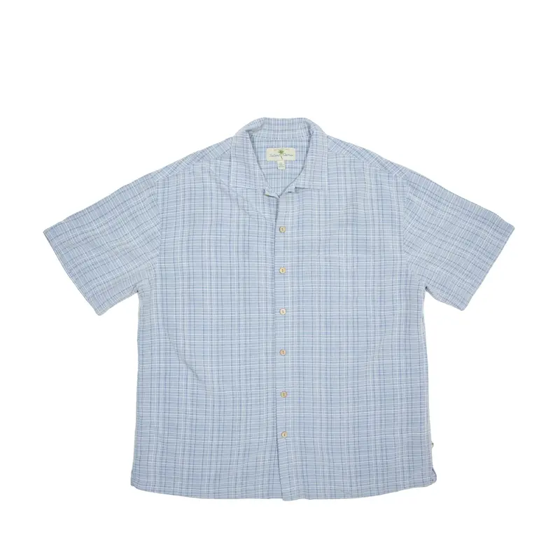 ISLAND SHORES Mens Shirt Blue Check XL