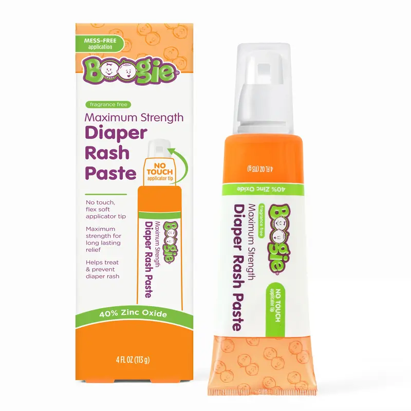 Boogie Maximum Strength Diaper Rash Paste - 4 Fl Oz. Creamy Diaper Rash Treatment with 40% Zinc Oxide for Moisturizing and No...