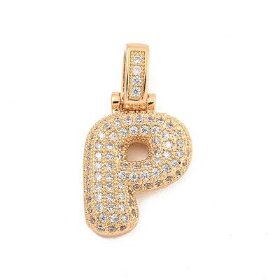 Brass Micro Pave Clear Cubic Zirconia Pendants