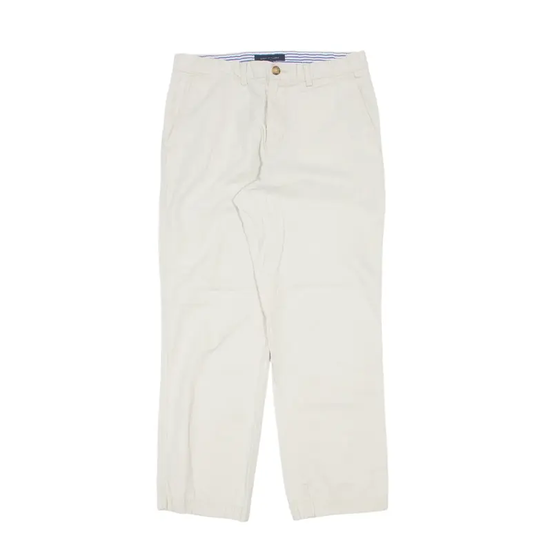 TOMMY HILFIGER Chino Trousers Cream Regular Tapered Mens W32 L30