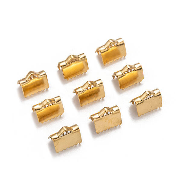 Ion Plating(IP) 304 Stainless Steel Ribbon Crimp Ends