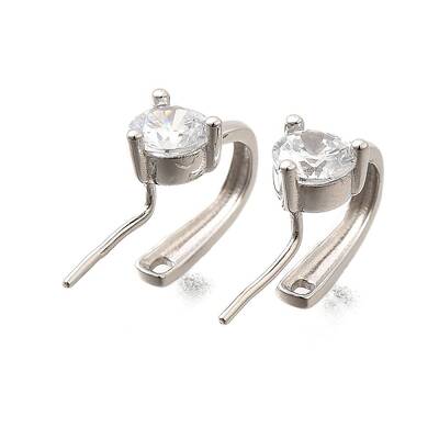 925 Sterling Silver Cubic Zirconia Pendants Bails