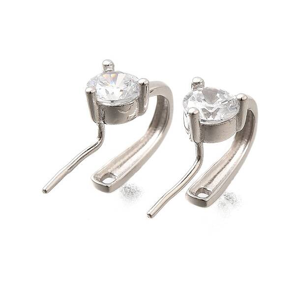 925 Sterling Silver Cubic Zirconia Pendants Bails
