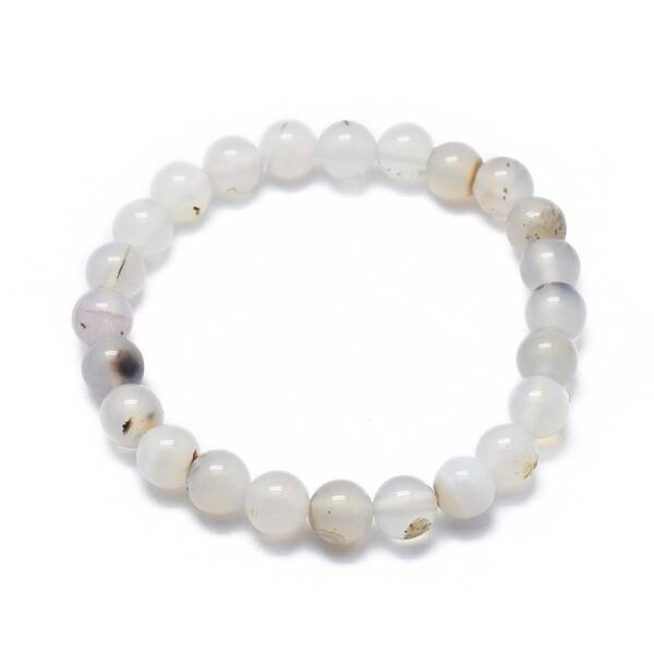 Natural Agate Bead Stretch Bracelets