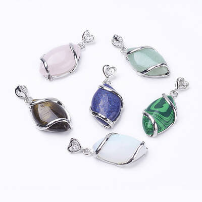 Natural & Synthetic Mixed Stone Pendants