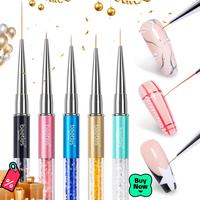 Beetles Gel Polish Nail Art Tools Liner Brushes 5Pcs Painting Art Design Pen Set Diamond Application Rhinestone Handle Dottin...