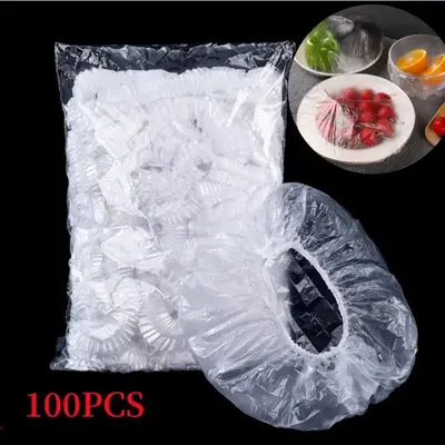 Disposable Food Fresh Keeping Cover, 100pcs/set Clear Elastic Food Storage Cover, Household Kitchen Accessories for Indoor & ...