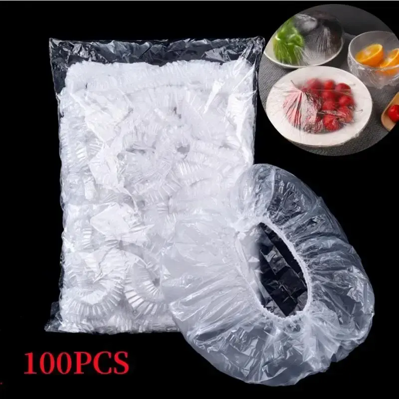 Disposable Food Fresh Keeping Cover, 100pcs/set Clear Elastic Food Storage Cover, Household Kitchen Accessories for Indoor & ...