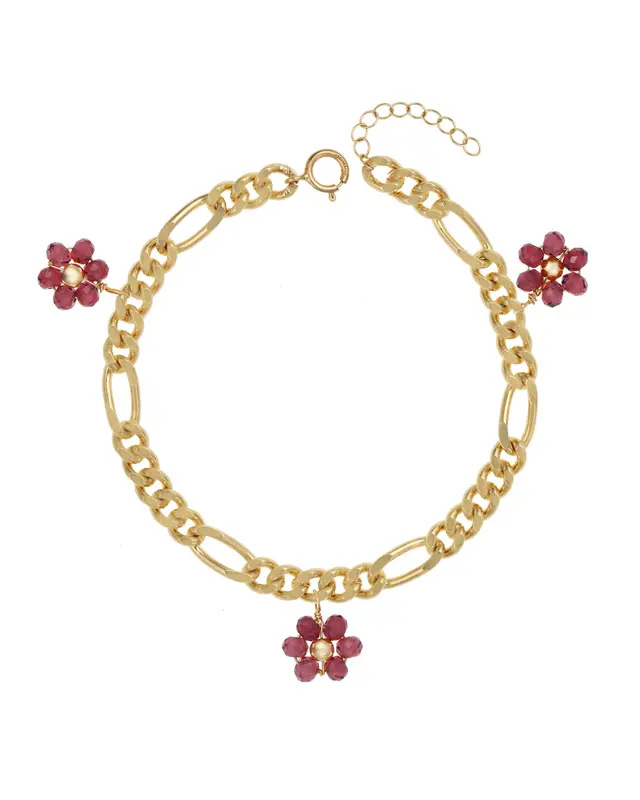 Celestine Bracelet | Gemstone: Garnet | Length: Adjustable 6 - 7 inches | Metal Color: Gold