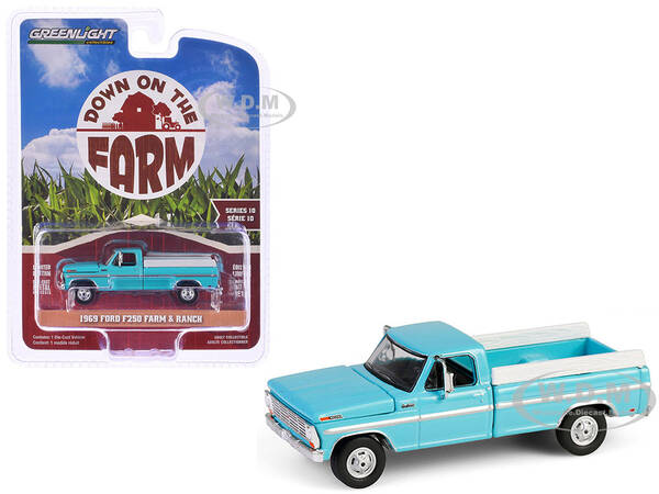 1969 Ford F-250 Farm & Ranch Special Pickup Truck Reef Aqua Blue \