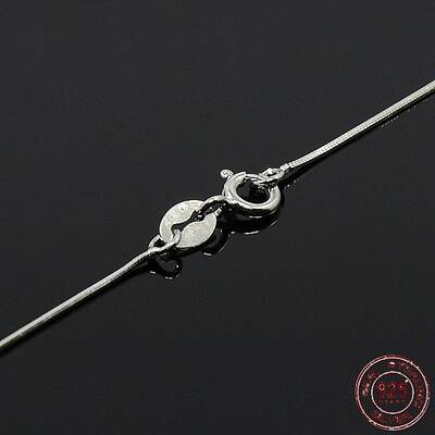 Anti-Tarnish Trendy Unisex Rhodium Plated 925 Sterling Silver Snake Chain Necklaces