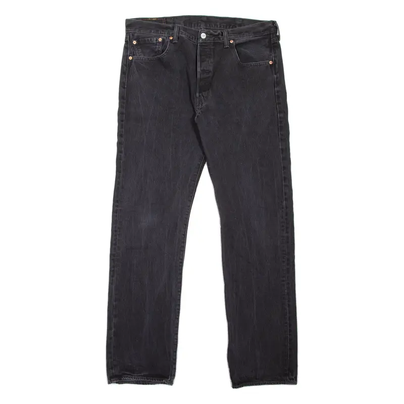LEVI'S 501 Jeans Mens Black Regular Straight W38 L34
