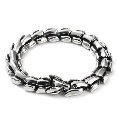 Non-Tarnish 304 Stainless Steel Viking Dragon Link Chain Bracelets for Men