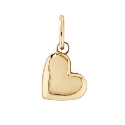 Sterling Silver with Yellow Gold Plated Heart Pendant Charms