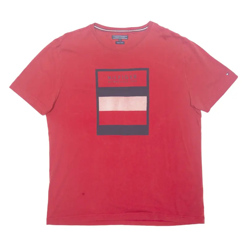 TOMMY HILFIGER Mens T-Shirt Red 2XL