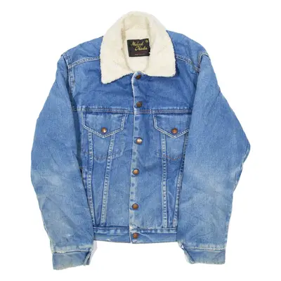 MICHAEL CHARLES Mens Sherpa Lined Denim Jacket Blue M