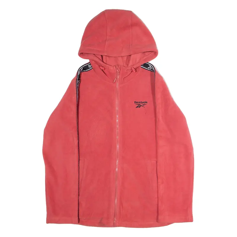 REEBOK Womens Fleece Jacket Red Hooded XL