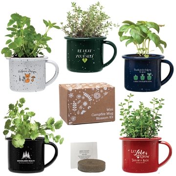 84 Customized Mini Campfire Mug Blossom Kit - Steel & Planting Set