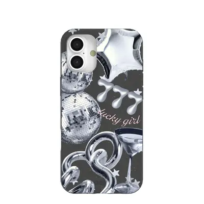 Black Cosmic Luck iPhone 16 Plus Case