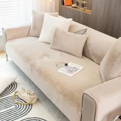 Solid Color Sofa Cover, 1 Count Soft Comfortable Sofa Towel, Non-slip Couch Cover, Sofa Protector for Home Living Room, Bedro...