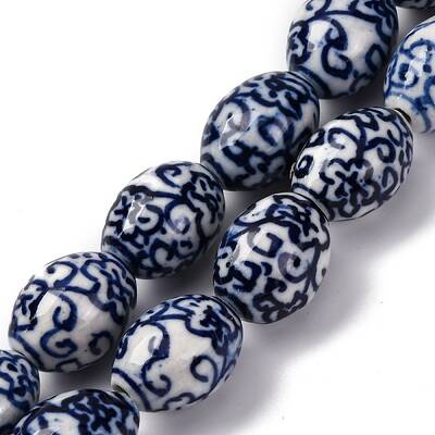 Handmade Blue and White Porcelain Beads