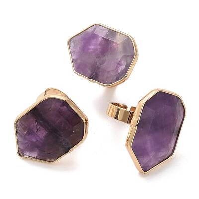 Natural Amethyst Finger Rings