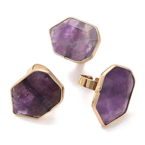 Natural Amethyst Finger Rings
