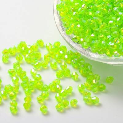 Bicone AB Color Plated Eco-Friendly Transparent Acrylic Beads