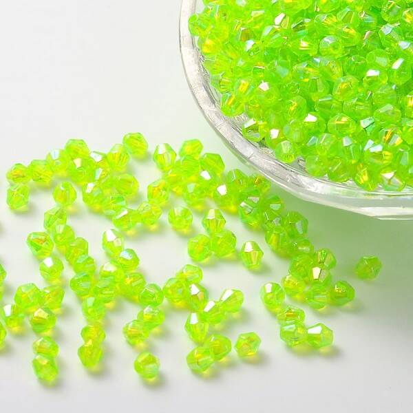 Bicone AB Color Plated Eco-Friendly Transparent Acrylic Beads