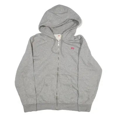 LEVI'S Standard Womens Grey Hoodie Full Zip L