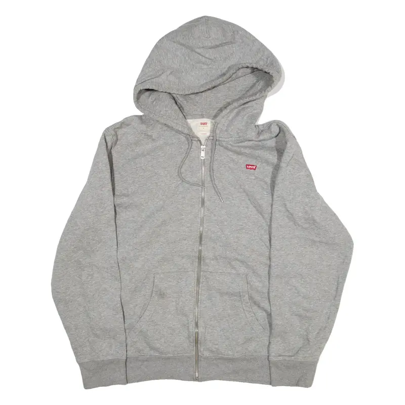 LEVI'S Standard Womens Grey Hoodie Full Zip L