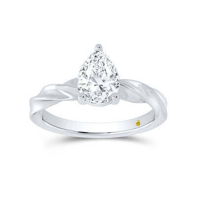Ripple Pear Shape Lab Created Solitaire Diamond Ring | 10K White Gold 2 1/2 CT. TW.