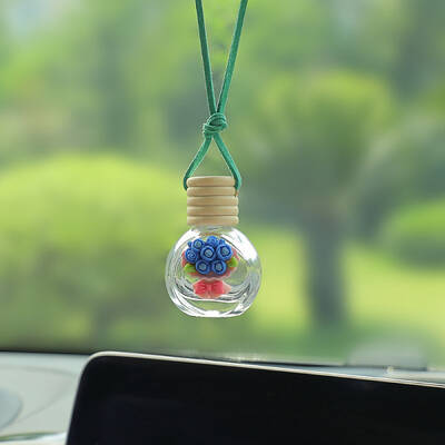 Empty Glass Perfume Bottle Pendants with Wood Cap