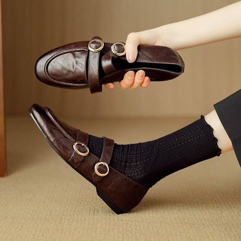 CHIKO Aaishah Round Toe Block Heels Mary Jane Shoes