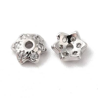Brass Micro Pave Cubic Zirconia Bead Cap