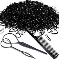 2500 count Hair Bands, Elastic Hair Band, Mini Hair Rubbers Ties with 2 count Topsy Tail Hair Tools for Girls Ponytail Hair A...