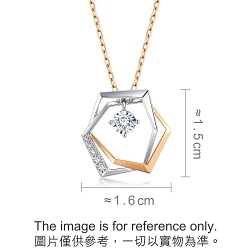 18K White & Red Gold Diamond Necklace