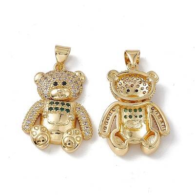 Brass Micro Pave Cubic Zirconia Pendants