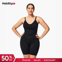 [MAX] Nebility Women's Seamless Fashionable Vneck bodysuits shapewear Full Body Stretchy Shapewear Basic Black Jumpsuit Women...