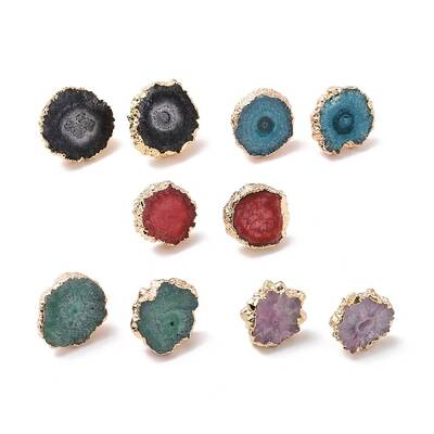 Natural Dyed Quartz Stud Earrings