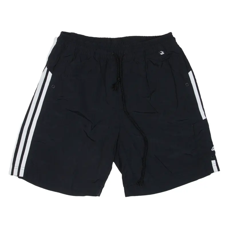 ADIDAS Mens Cargo Shorts Black Relaxed S W27