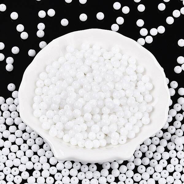 Opaque Baking Painted Glass Beads
