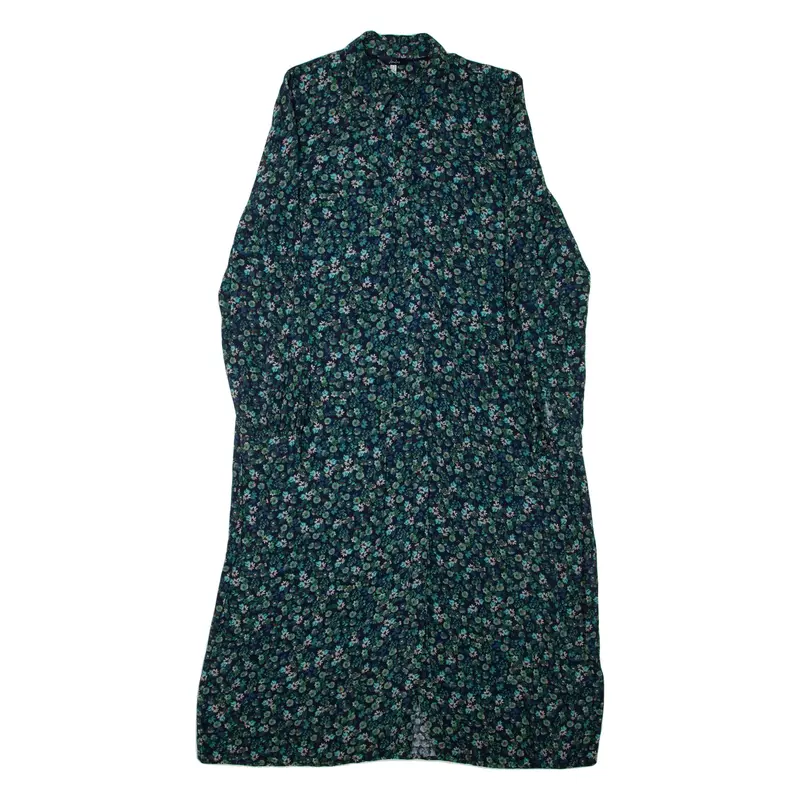 JOULES Womens Shirt Dress Green Floral Long Sleeve Midi UK 12