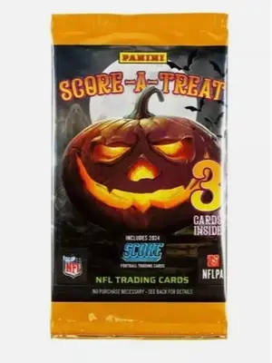 Panini Score-A-Treat NFL Trading Cards Pack - 3 Cards Inside - Free Spot in Break - Sports Collectible - Halloween Design - E...