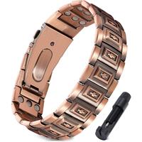 【FathersDayGift】Jecanori Copper Bracelet for Men with 3800 Gauss Magnets,Magnetic Cross Bracelets for Men,Adjustable Leng...