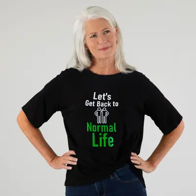 Let's Get Back Dolman Front Twist T-Shirt - White - L