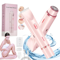 1 female dual head electric shaver, rechargeable lithium battery, IPX7 waterproof, USB charging, multifunctional bikini shave...
