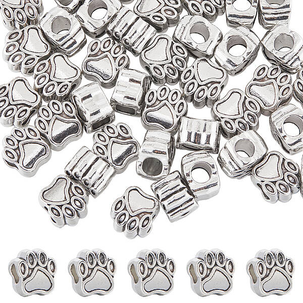60Pcs Tibetan Style European Beads