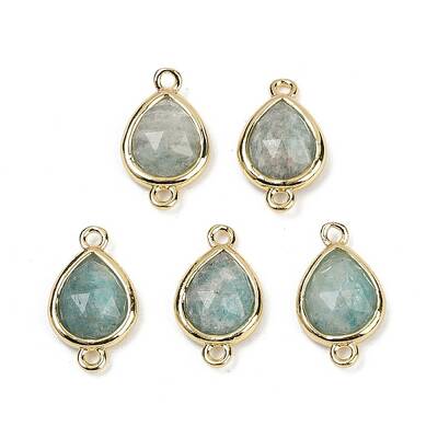 Natural Amazonite Faceted Connector Charms