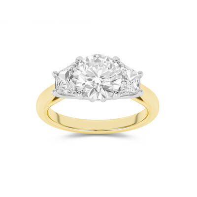 Amara Chand Lab Grown Round Diamond Engagement Ring | 10K Yellow Gold 3 3/4 CT. TW.